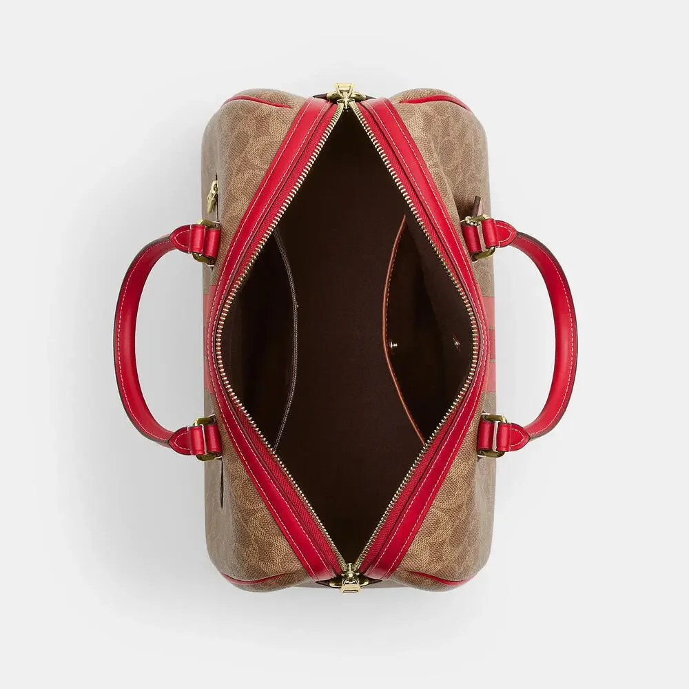 Rowan Large Satchel Bag In Signature Canvas With Stripe - Picture 7 of 7